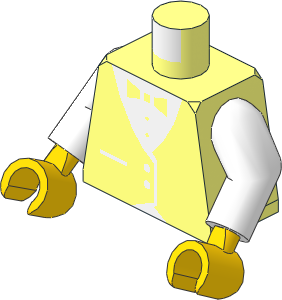 Minifig Torso with Arms and Hands with Waiter Pattern