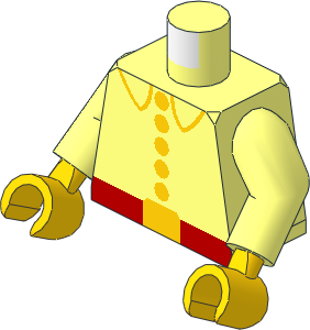 Minifig Torso with Arms and Hands with Fire Fighter Five Button Pattern