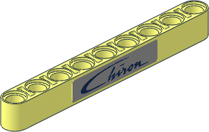 Technic Beam  9 with Dark Blue Chiron Logo on Light Bluish Grey Background Sticker