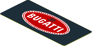 Sticker  0.8 x  1.8 with Red Logo Bugatti Pattern