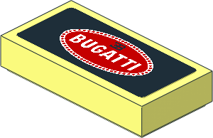 Tile  1 x  2 with Red Logo Bugatti Pattern Sticker