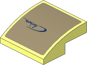 Slope Brick Curved  2 x  2 x  0.667 with Bugatti Chiron Sticker #4 with Chiron Logo