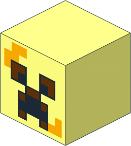 Minifig Head Cuboid with Minecraft Exploding Creeper Pattern