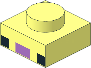 Plate  1 x  1 with  2 Black Squares and Medium Lavender Rectangle Pattern