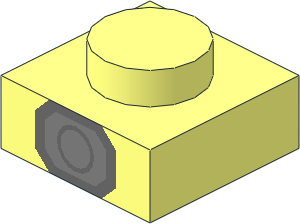 Plate  1 x  1 with Belt Buckle Pattern