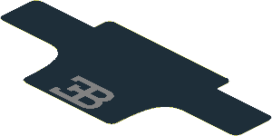 Sticker Bugatti Chiron #7 for Technic Panel Smooth  7 x  2 x  3 with Silver EB Logo (Flat)