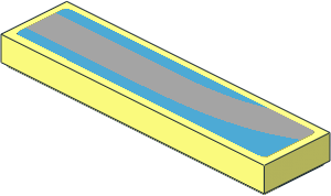 Tile  1 x  4 with Light Bluish Grey Stripe on Dark Azure Background Left Sticker