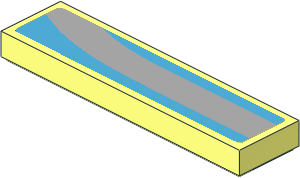 Tile  1 x  4 with Light Bluish Grey Stripe on Dark Azure Background Right Sticker