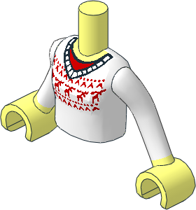 Figure Friends Girl Torso with Arms with White Sweater Fair Isle with Red Moose Pattern