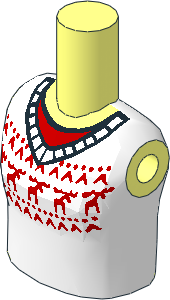 Figure Friends Girl Torso with White Sweater Fair Isle with Red Moose Pattern