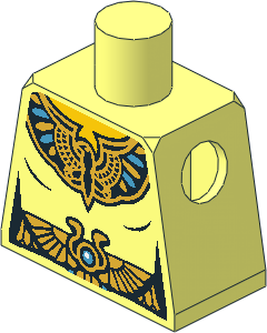Minifig Torso with Egyptian Royal Seal and Belt Pattern