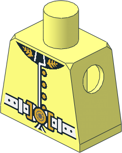 Minifig Torso with Royal Guard Uniform, Gold Buttons and White Belt Pattern