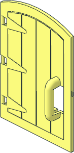 Duplo Door  1 x  4  x  4 Wooden with Handle and Rounded Top
