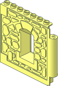 Duplo Building Wall  1 x  8 x  6 Hinge on Right with Castle Window