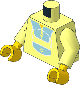 Minifig Torso with Arms and Hands with Light Blue Jogging Suit Pattern