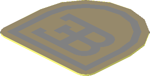 Sticker  0.8 x  0.8 Halfround with Silver Bugatti "EB" Logo