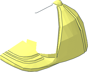 ~Minifig Baseball Cap with Button on Top - Half