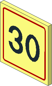 Roadsign Clip-on  2 x  2 Square with Speed Limit "30" Pattern