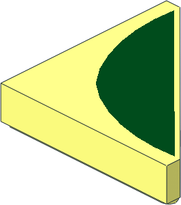 Tile  2 x  2 Triangular with Dark Green Curve Pattern