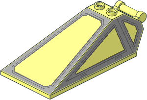 Windscreen  8 x  4 x  2 with Handle and  2 Studs with Light Bluish Grey Cockpit Pattern