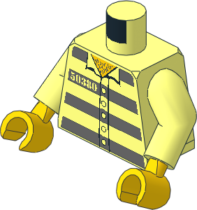 Minifig Torso with Arms and Hands with Prisoner and "50380" Pattern