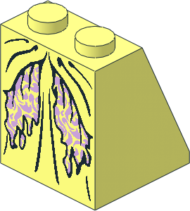 Slope Brick 65  2 x  2 x  2 with with Layered Dress over Tattered Lavender Skirt Pattern