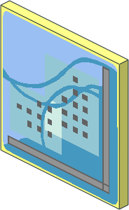 Roadsign Clip-on  2 x  2 Square with Blue Computer Screen Pattern