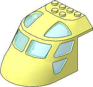 Plane Front  6 x  8 x  4 with  8 Windows with TransLightBlue Glass