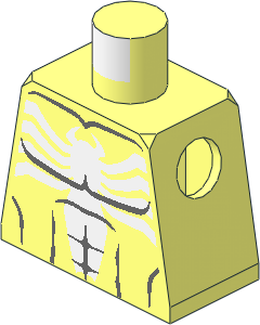 Minifig Torso with White Spider and Grey Details Pattern