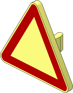 ~Roadsign Clip-on  2.2 x  2.667 Triangular with Warning Pattern (Obsolete)