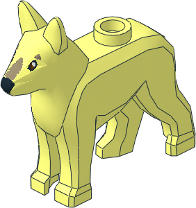 Animal Dog German Shepherd with Black Eyes and Nose, Dark Tan on Top of Muzzle Pattern