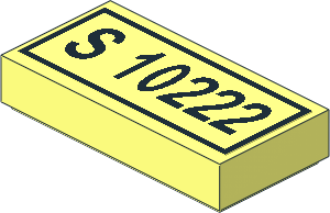Tile  1 x  2 with "S 10222" License Plate Sticker