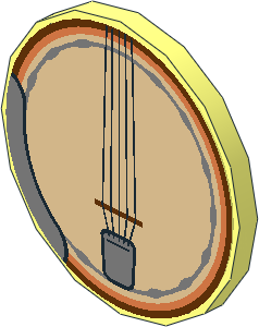 Roadsign Clip-on  2 x  2 Round with Five-String Banjo Sticker