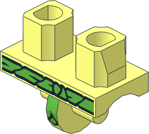 Minifig Hips with Bright Green Leaf Skirt Pattern