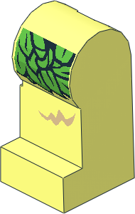 Minifig Leg Left with Bright Green Leaf Skirt and Tan Fur Pattern