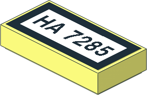 Tile  1 x  2 with Black "HA 7285" and Border on White Background Sticker