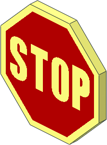 Roadsign Clip-on  2 x  2 Octagonal w/ Red Stop Sign Pattern