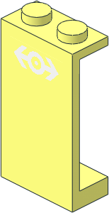 Panel  1 x  2 x  3 with Solid Studs with White Train Logo Sticker