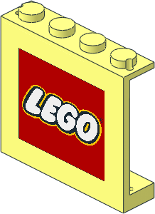 Panel  1 x  4 x  3 with Lego Logo Centre Sticker