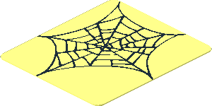 Sticker  1.5 x  1.3 with Centered Spider Web