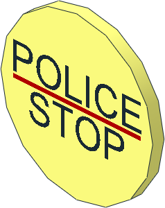 Roadsign Clip-on  2 x  2 Round with "POLICE" and "STOP" Pattern