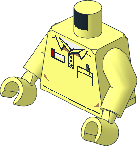 Minifig Torso with Arms and Hands with Polo Shirt with Pocket and Pen with LEGO Logo on Back Pattern
