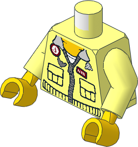 Minifig Torso with Arms and Hands with Aviator Jacket with Eagle and "SMH" on Back Pattern
