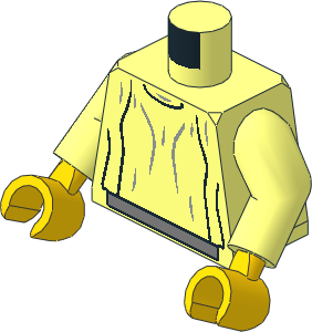 Minifig Torso with Arms and Hands with SW Loose Dress Light Grey Folds Pattern