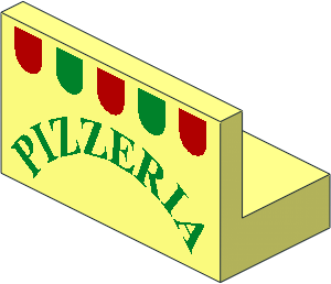 Panel  1 x  2 x  1 with "PIZZERIA" Pattern