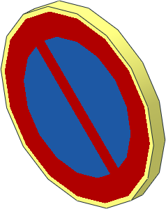 Roadsign Clip-on  2 x  2 Round with No Parking Pattern