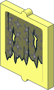 Glass for Window  1 x  2 x  2 with Torn Curtains with Left and Right Holes Sticker