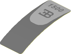 Sticker  0.8 x  1.9 with "1500" and Bugatti Logo (Formed)