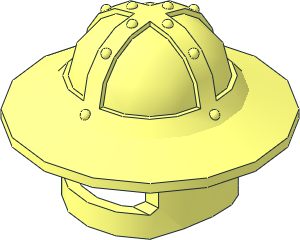 Minifig Helmet with Chinstrap and Wide Brim