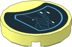 Tile  2 x  2 Round with Round Underside Stud with Bugatti Chiron Navigation Instrument Sticker